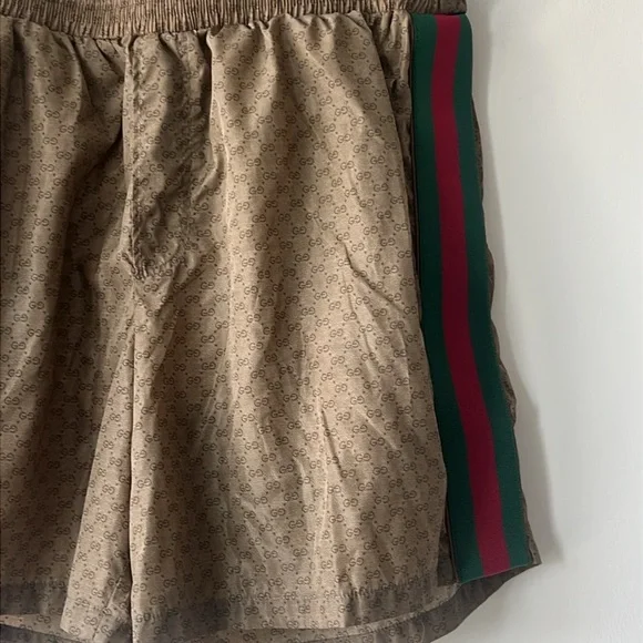GUCCI
Slim-Fit Mid-Length Logo-Print Striped Swim Shorts - Picture 7 of 11